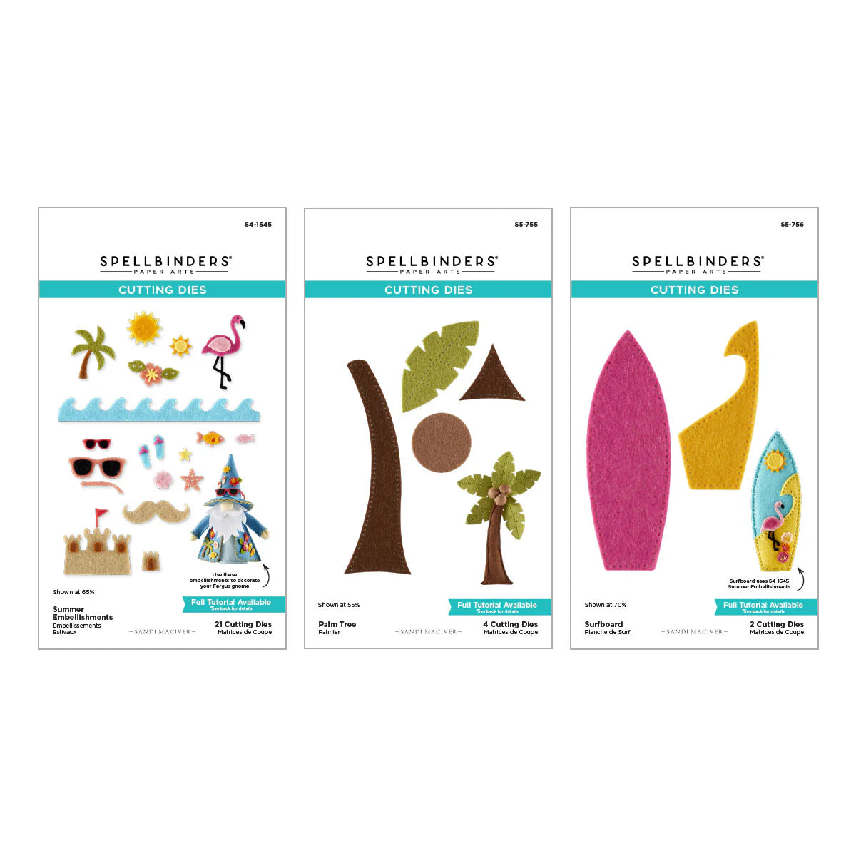 Spellbinders 3D Felt Décor Summer I Want It All! Bundle