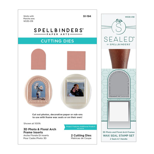 Spellbinders 3D Photo & Floral Arch Frames Wax Seal Stamps and Die Bundle