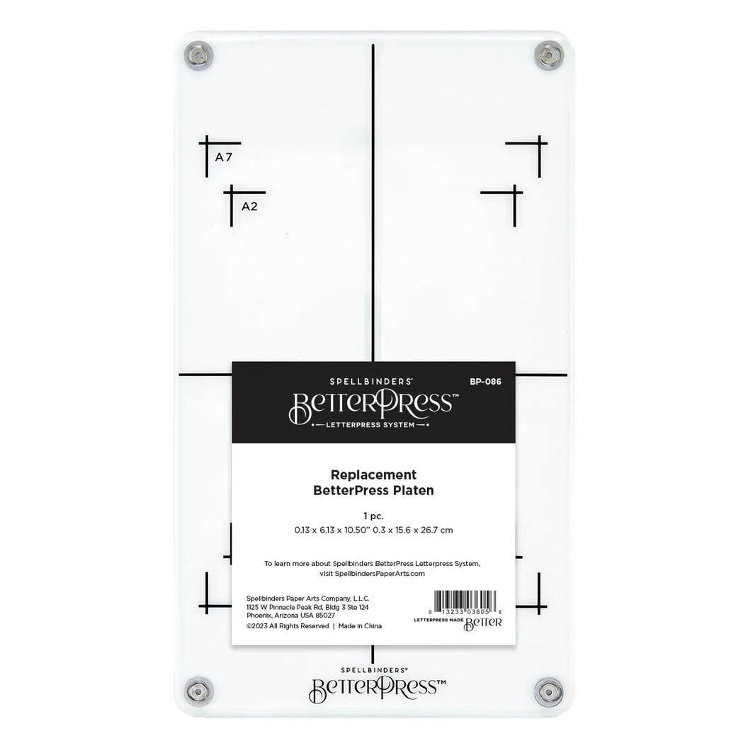 Spellbinders BetterPress replacement platen packaging on a white background