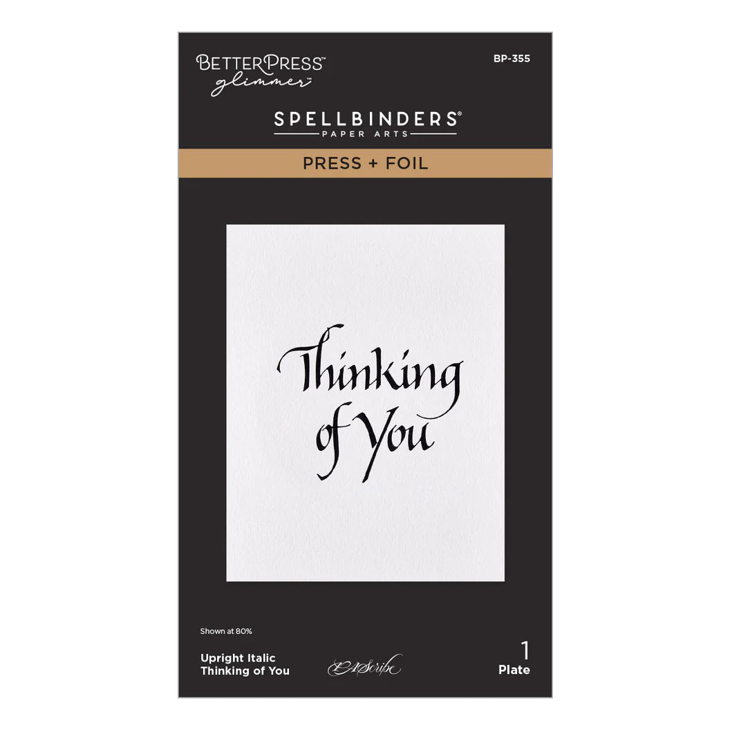 Spellbinders betterpress and foil sentiment for cards