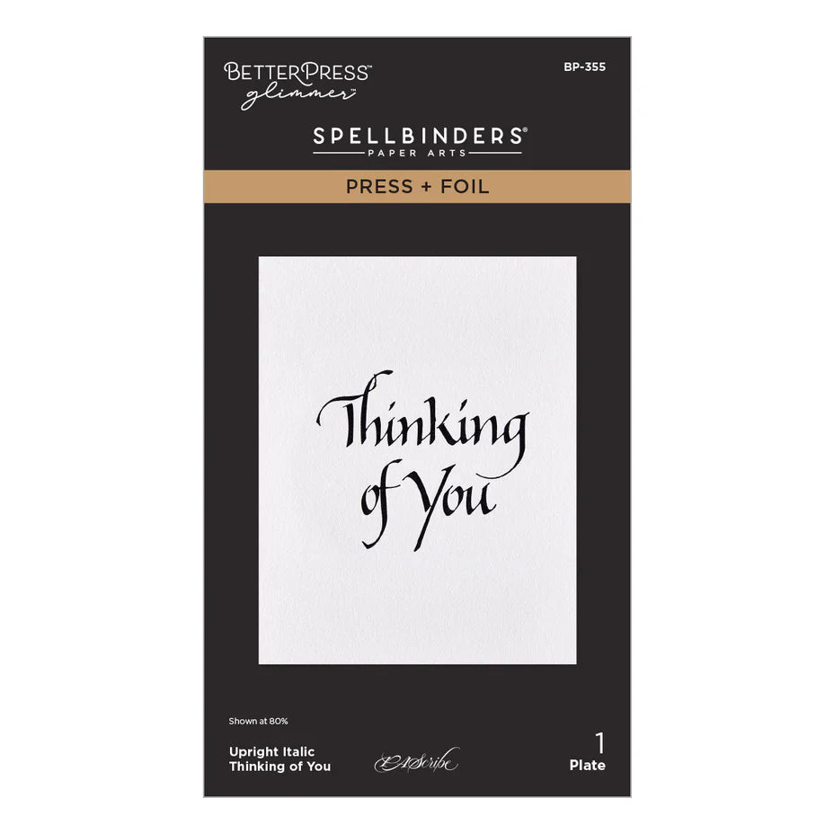 Packaging of Spellbinders paper art with 'Thinking of You' text on a white background