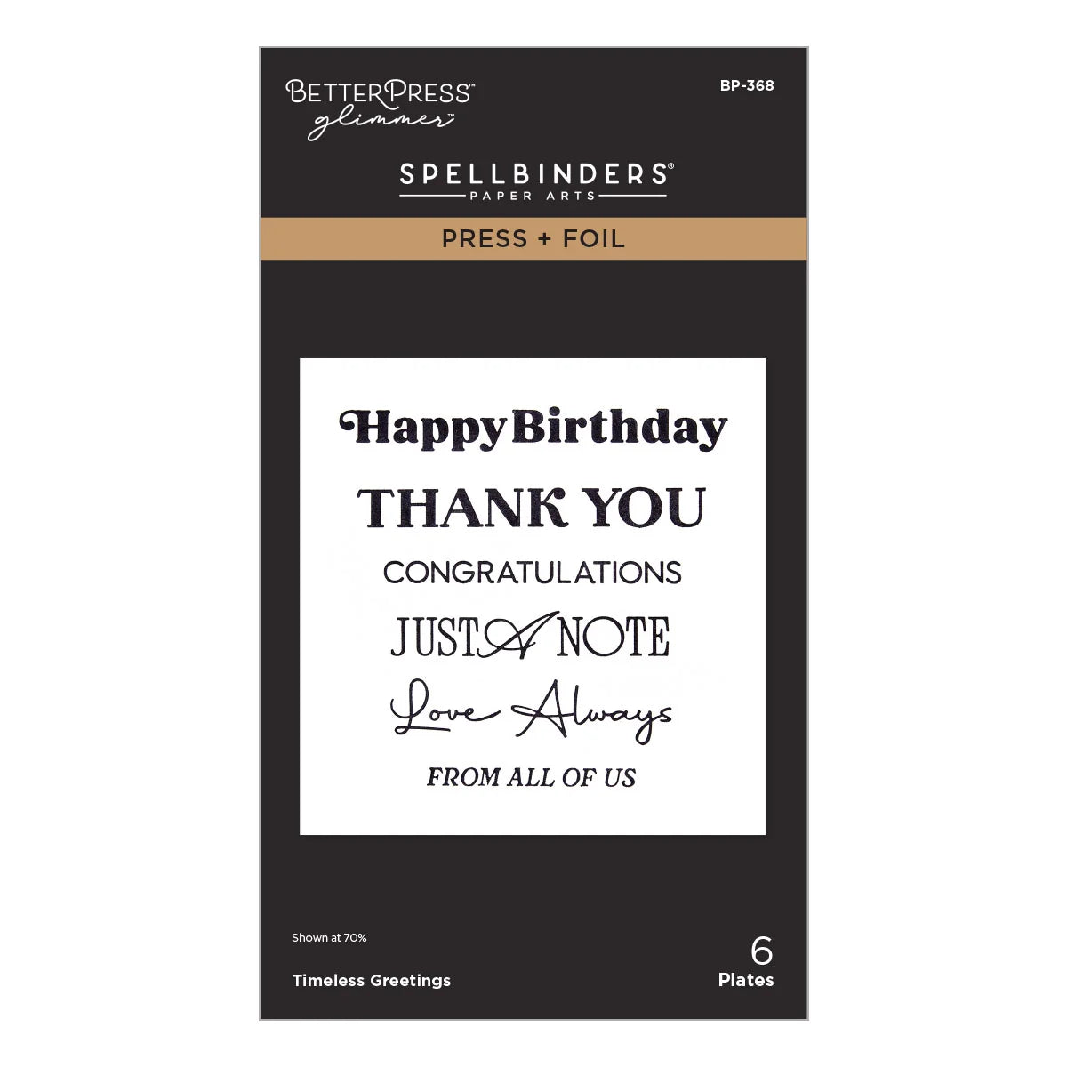 Spellbinders Timeless Greetings Press + Foil Plates