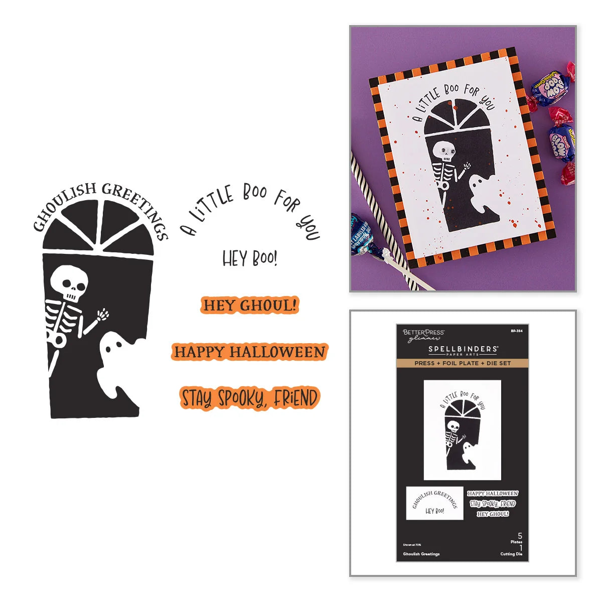 Spellbinders Ghoulish Greetings Press + Foil Plate & Die Set