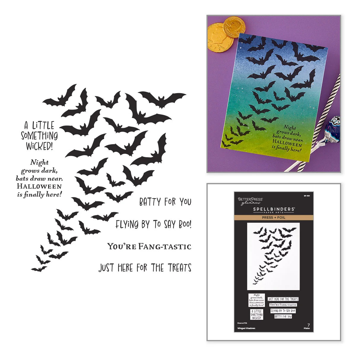 Spellbinders Winged Shadows Press & Foil Plates