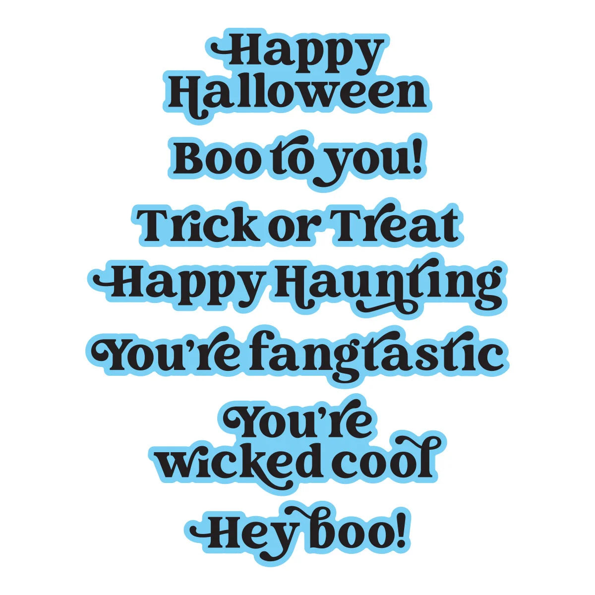 Spellbinders Spooky Sentiments Press + Foil Plate & Die Set