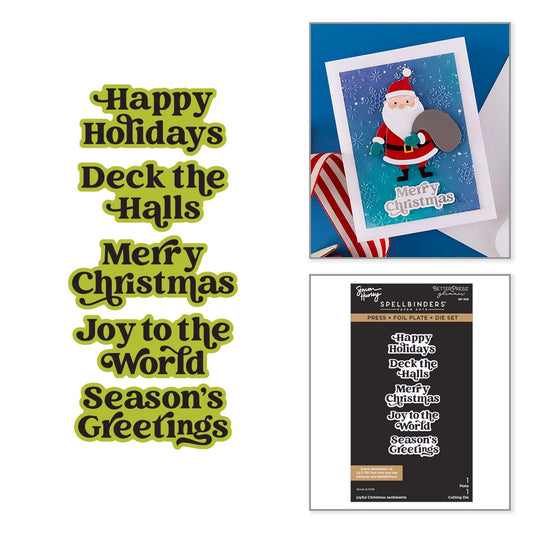 Spellbinders Joyful Christmas Sentiments Press + Foil Plate & Die Set by Simon Hurley