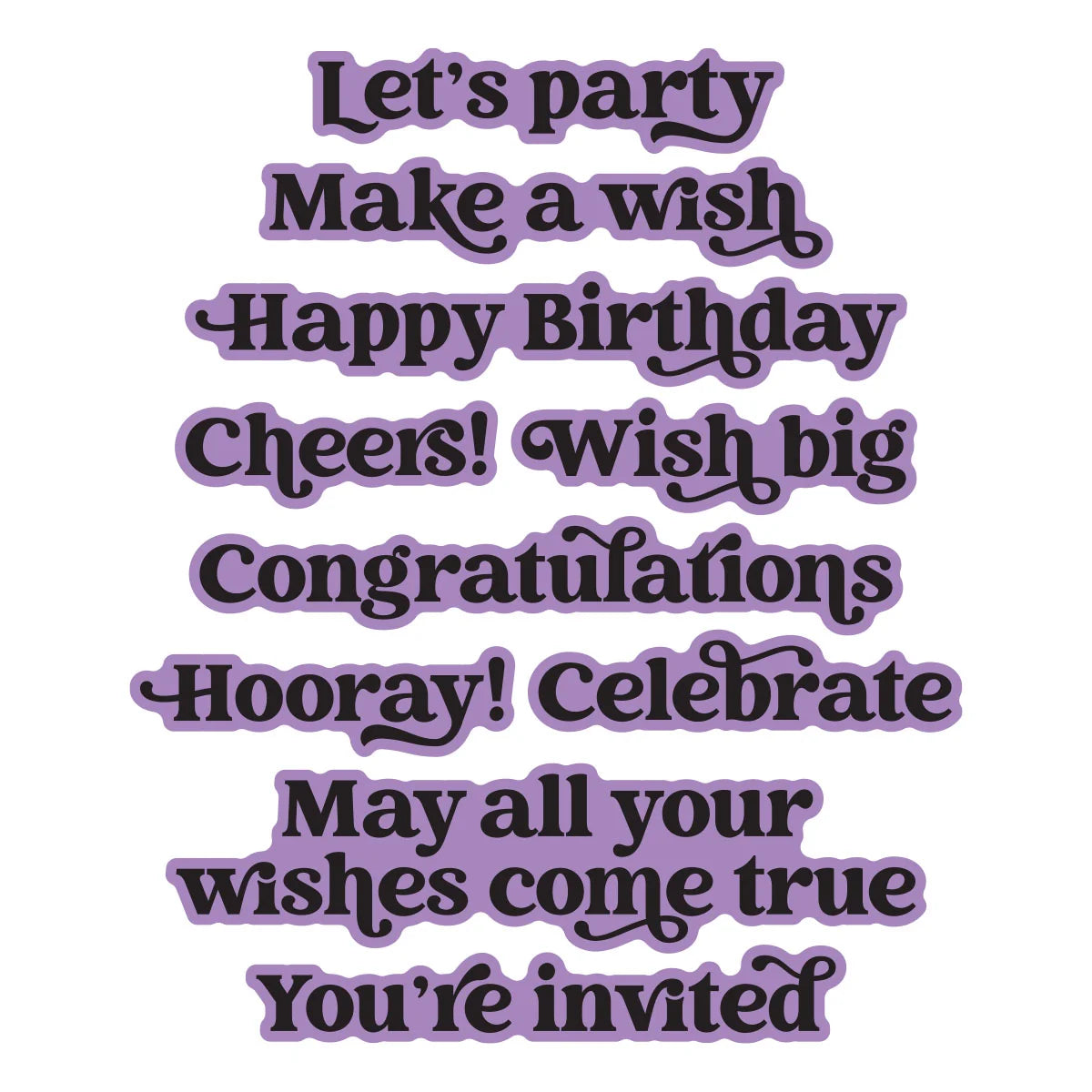 Spellbinders Birthday Sentiments Press + Foil Plate & Die Set by Simon Hurley
