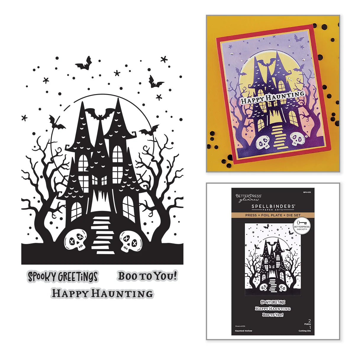 Spellbinders Haunted Hollow Press Plate & Die Set Bundle