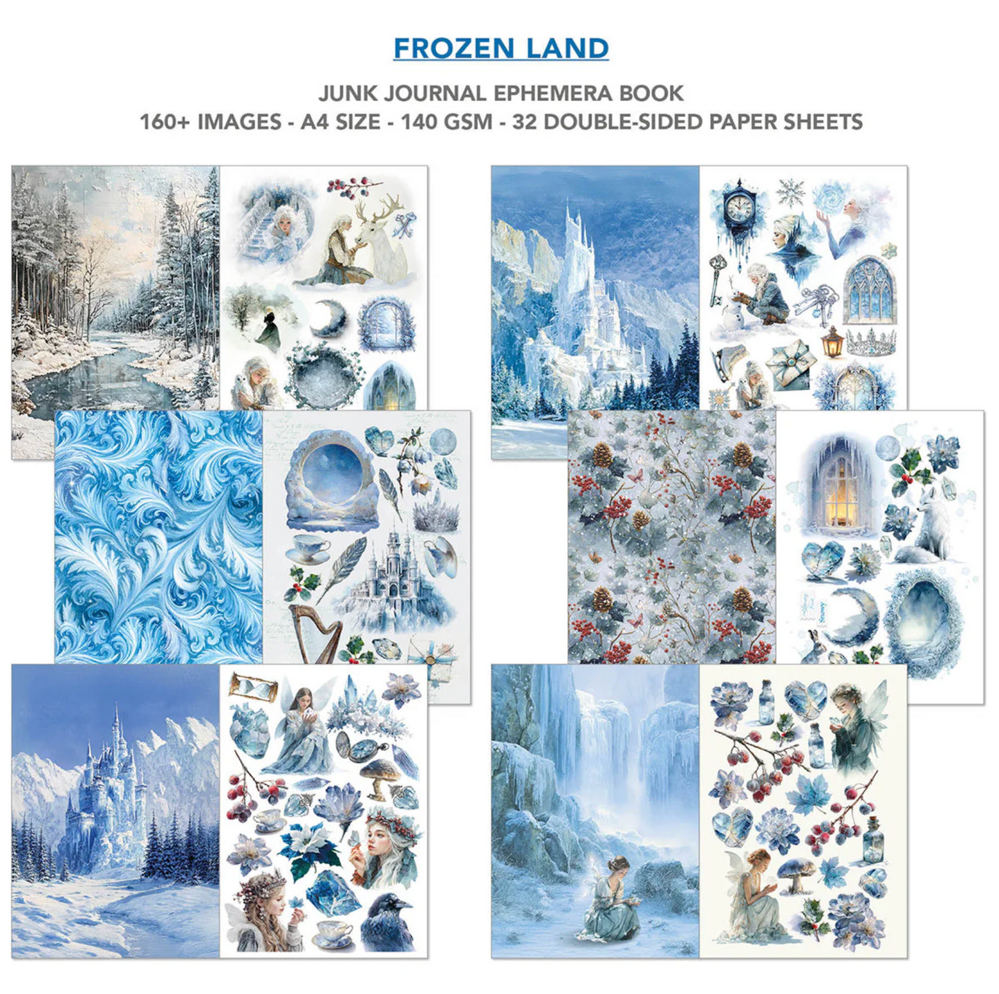 Ciao Bella Frozen Land Junk Journal Ephemera Book A4 32/Pkg
