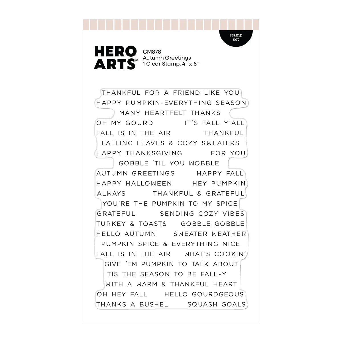 Hero Arts Autumn Greetings Clear Stamp Set