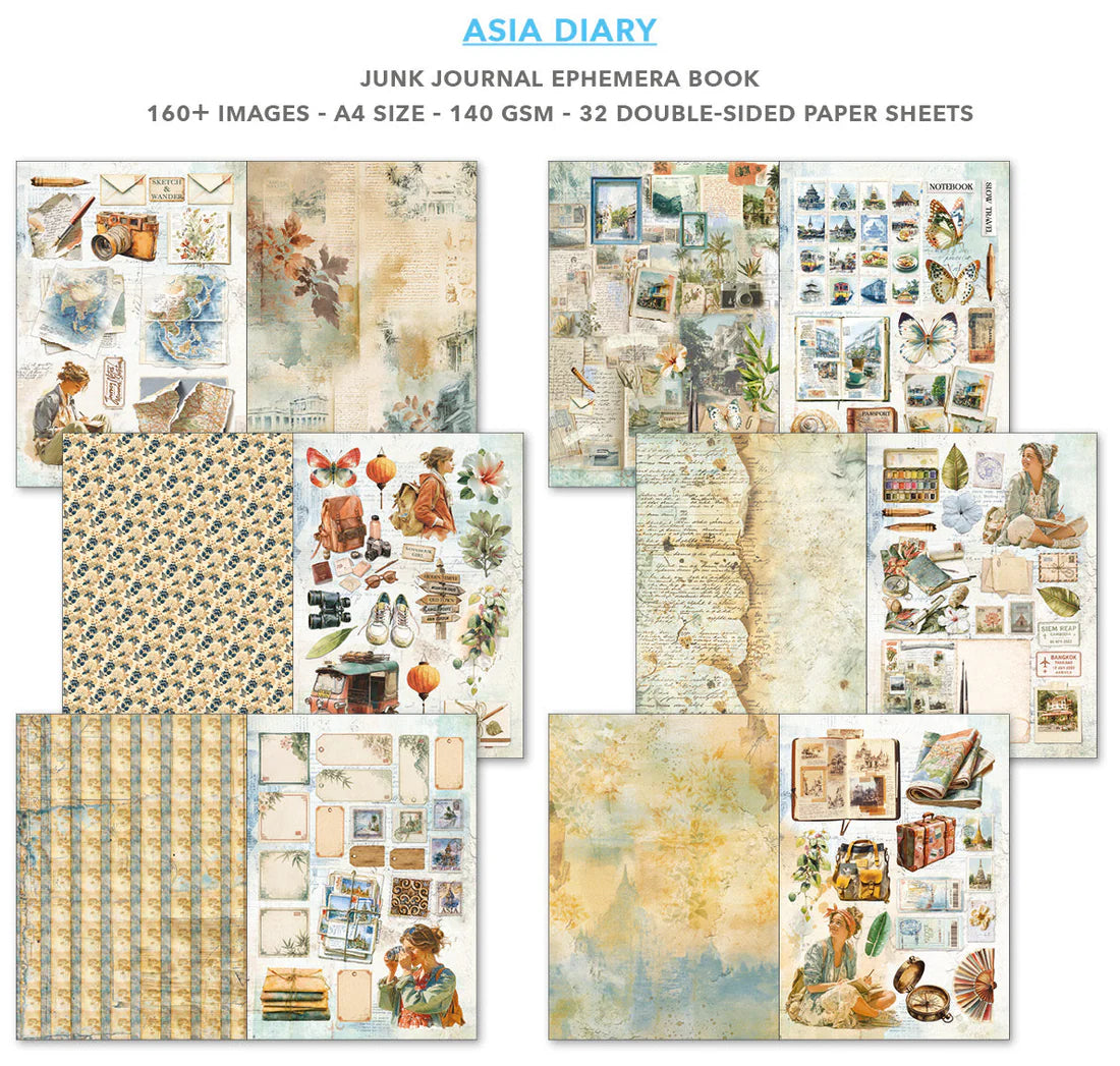 Ciao Bella Asia Diary Junk Journal & Ephemera Book