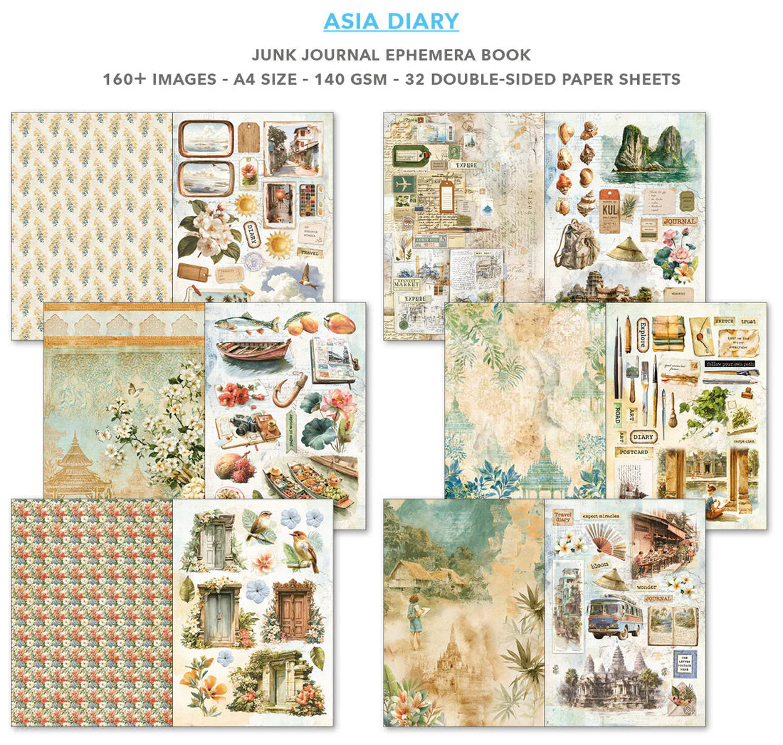 Ciao Bella Asia Diary Junk Journal & Ephemera Book