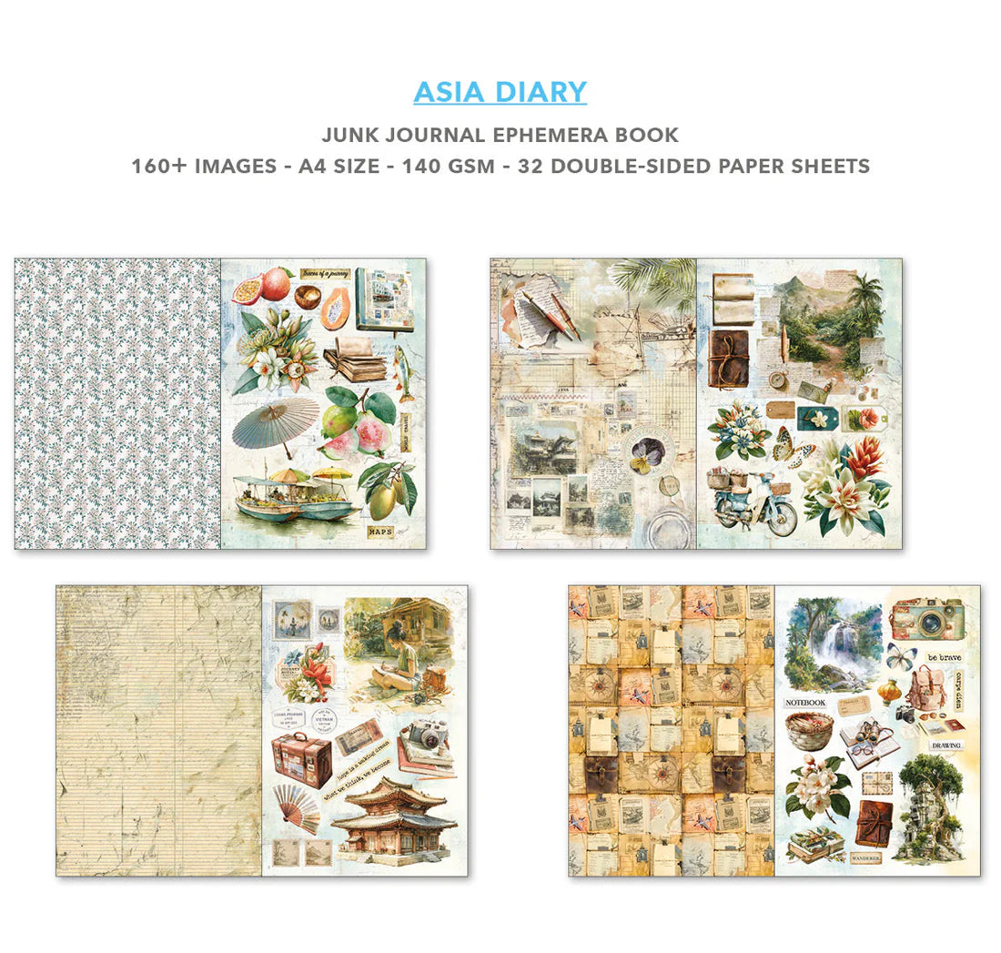 Ciao Bella Asia Diary Junk Journal & Ephemera Book