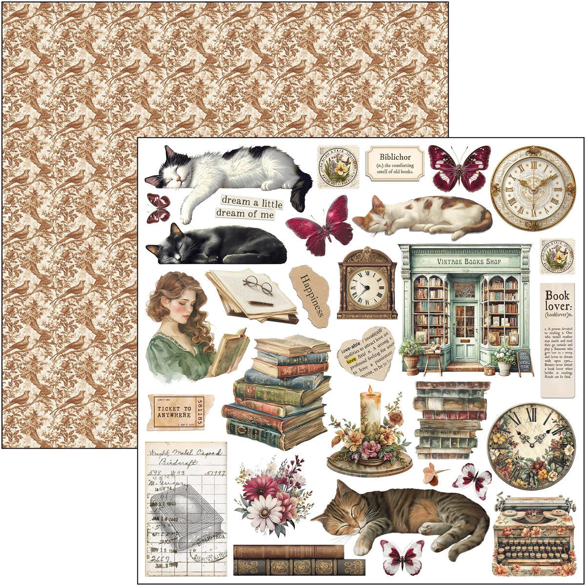 Book Lovers Paper Pad 12"x12 by Ciao Bella