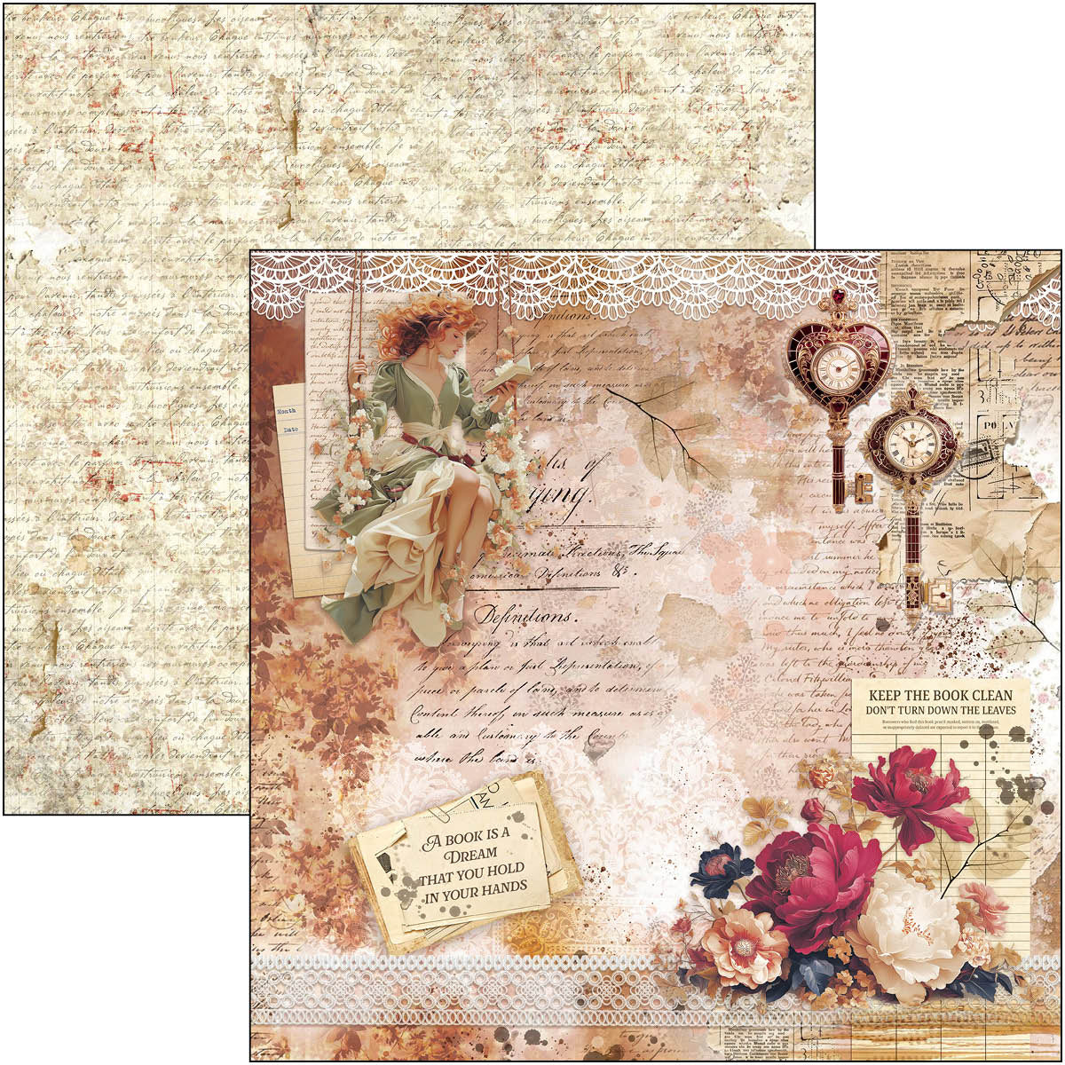 Book Lovers Paper Pad 12"x12 by Ciao Bella