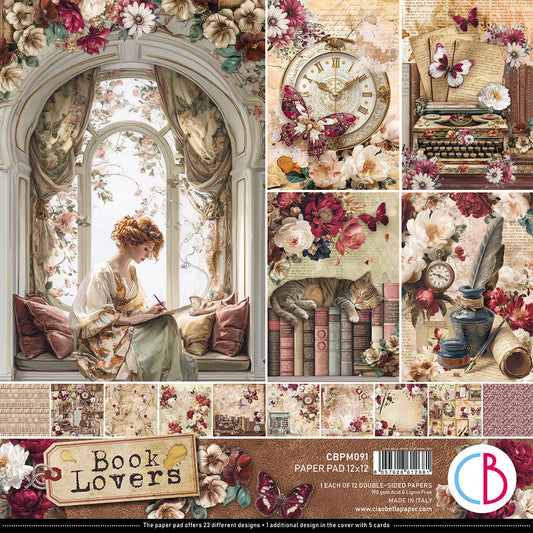 Book Lovers Paper Pad 12"x12 by Ciao Bella