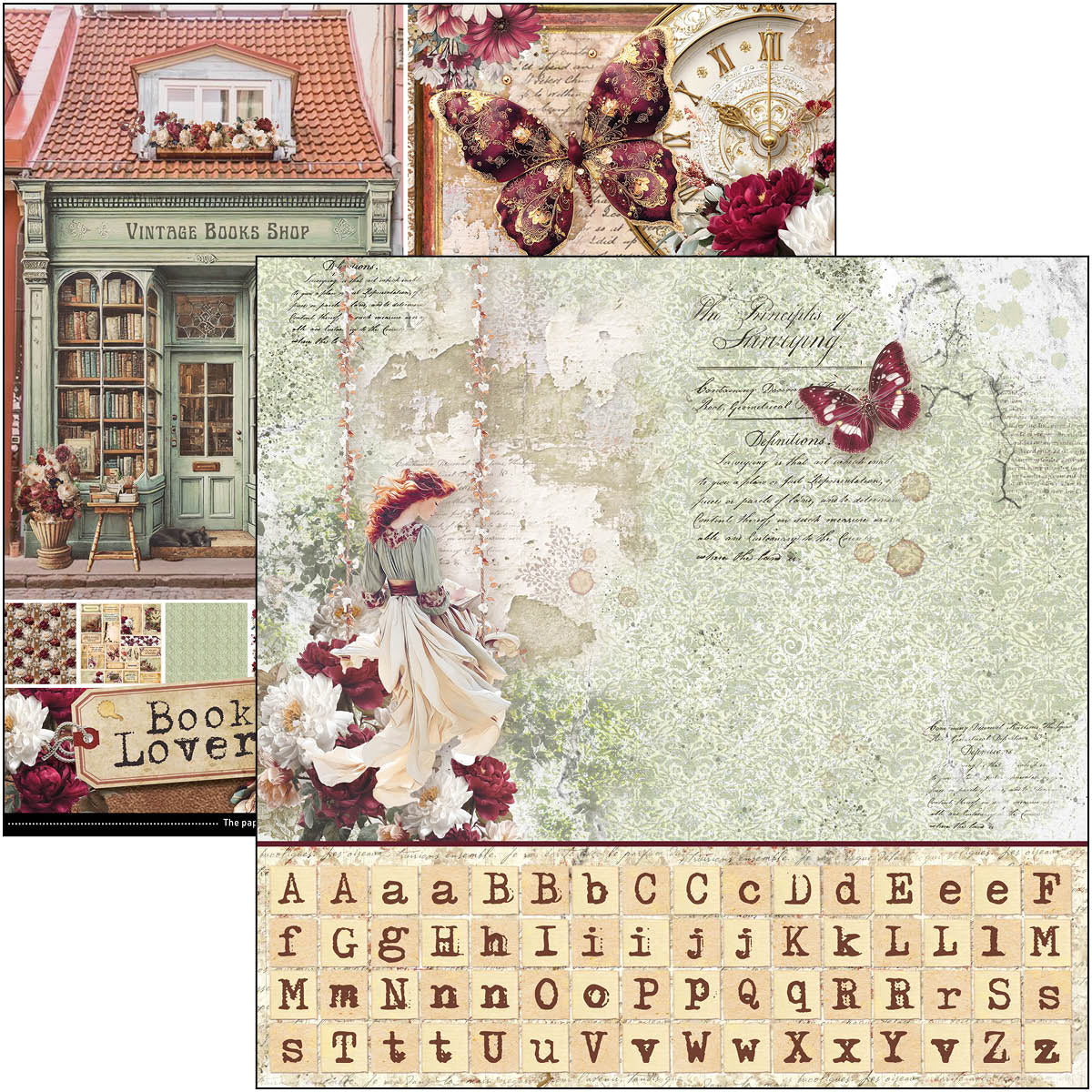 Book Lovers Patterns Pad 12"x12 by Ciao Bella