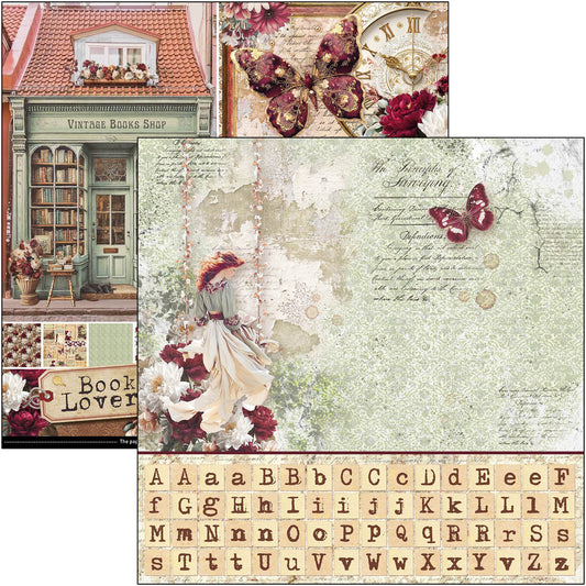 Book Lovers Patterns Pad 12"x12 by Ciao Bella