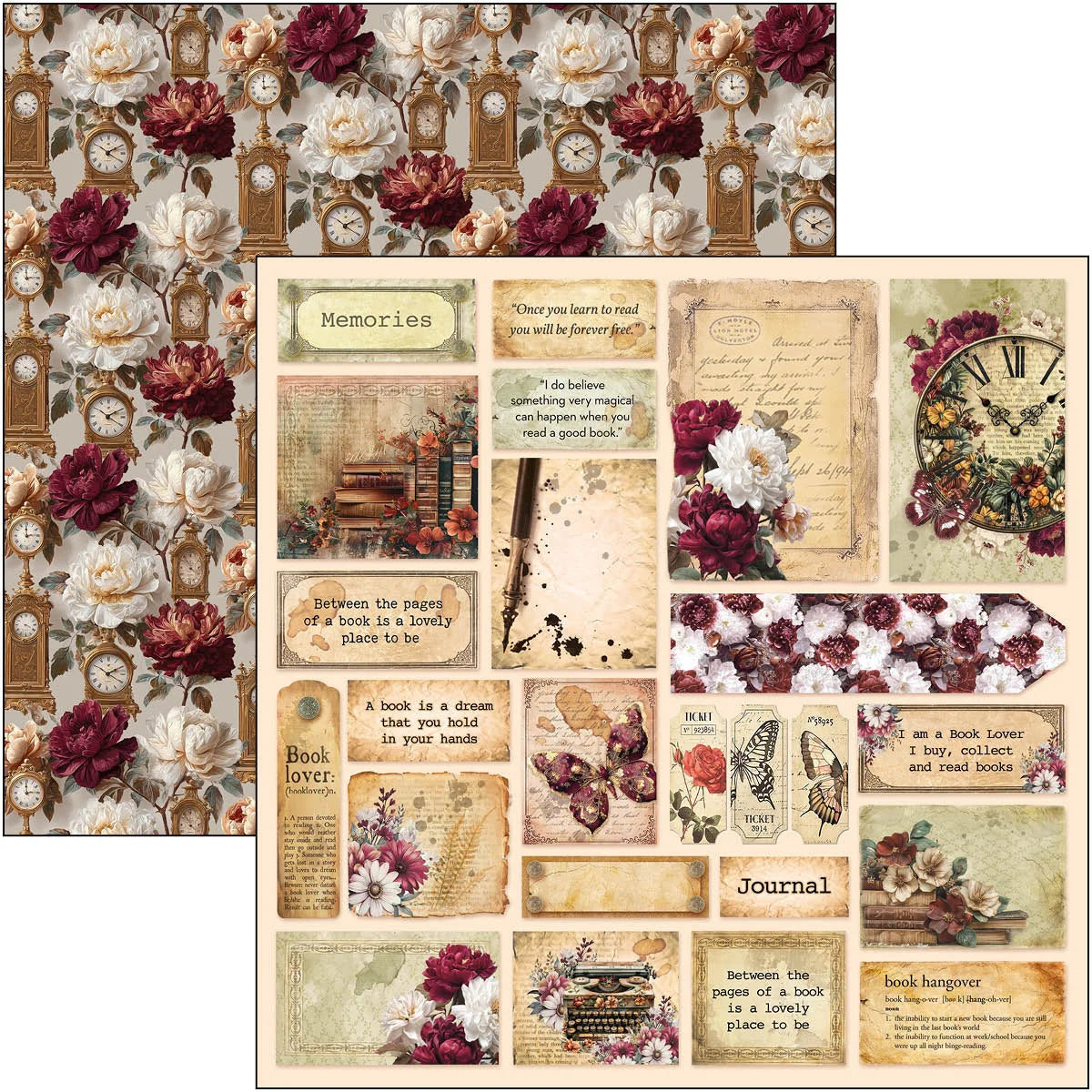 Book Lovers Patterns Pad 12"x12 by Ciao Bella
