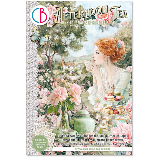 Card making and art journaling Vintage florals, tea party paper, and stickers