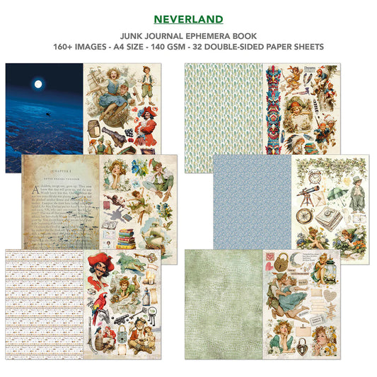 Pirate and Neverland themed paper for collage and card making