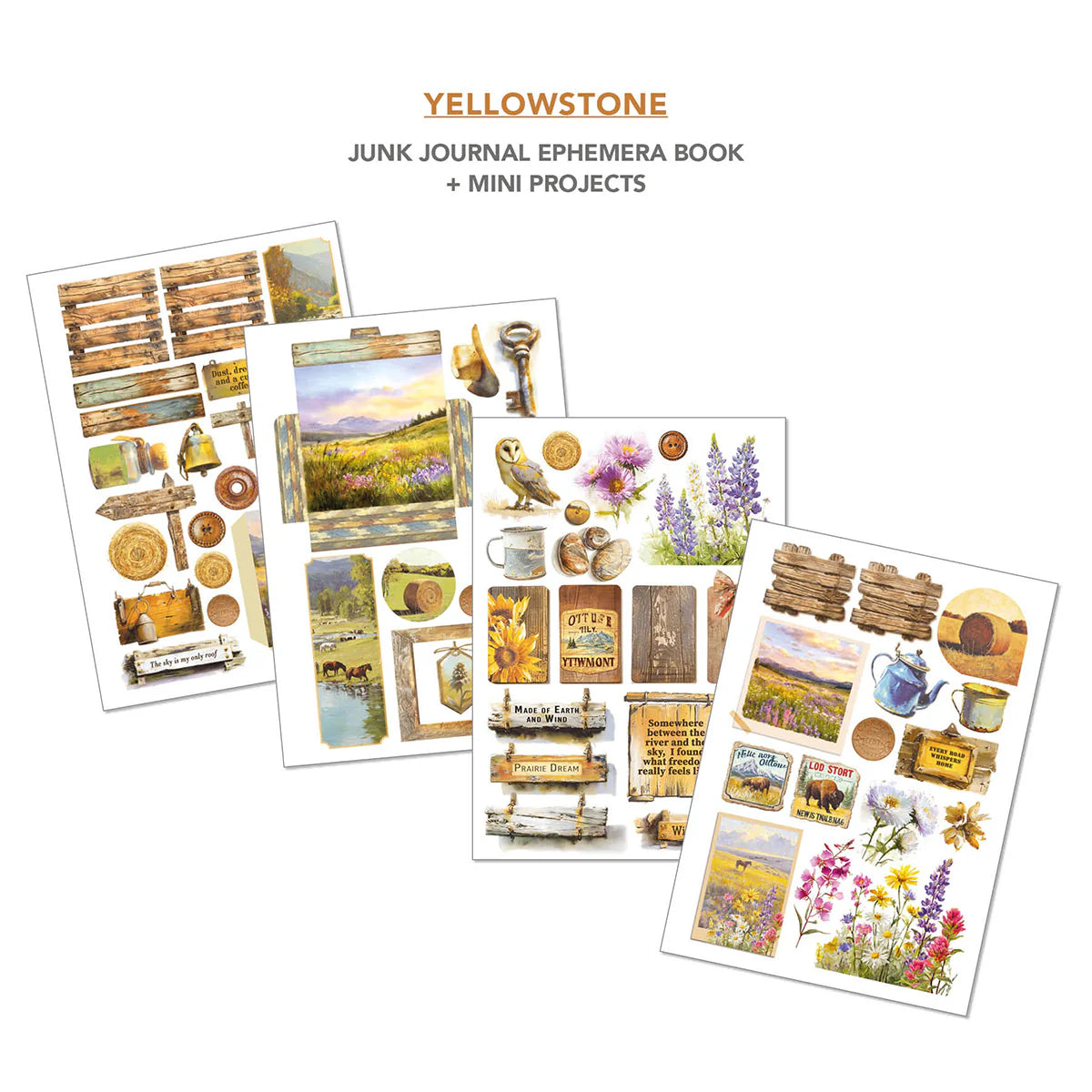outdoors and animal themed junk journal background and images