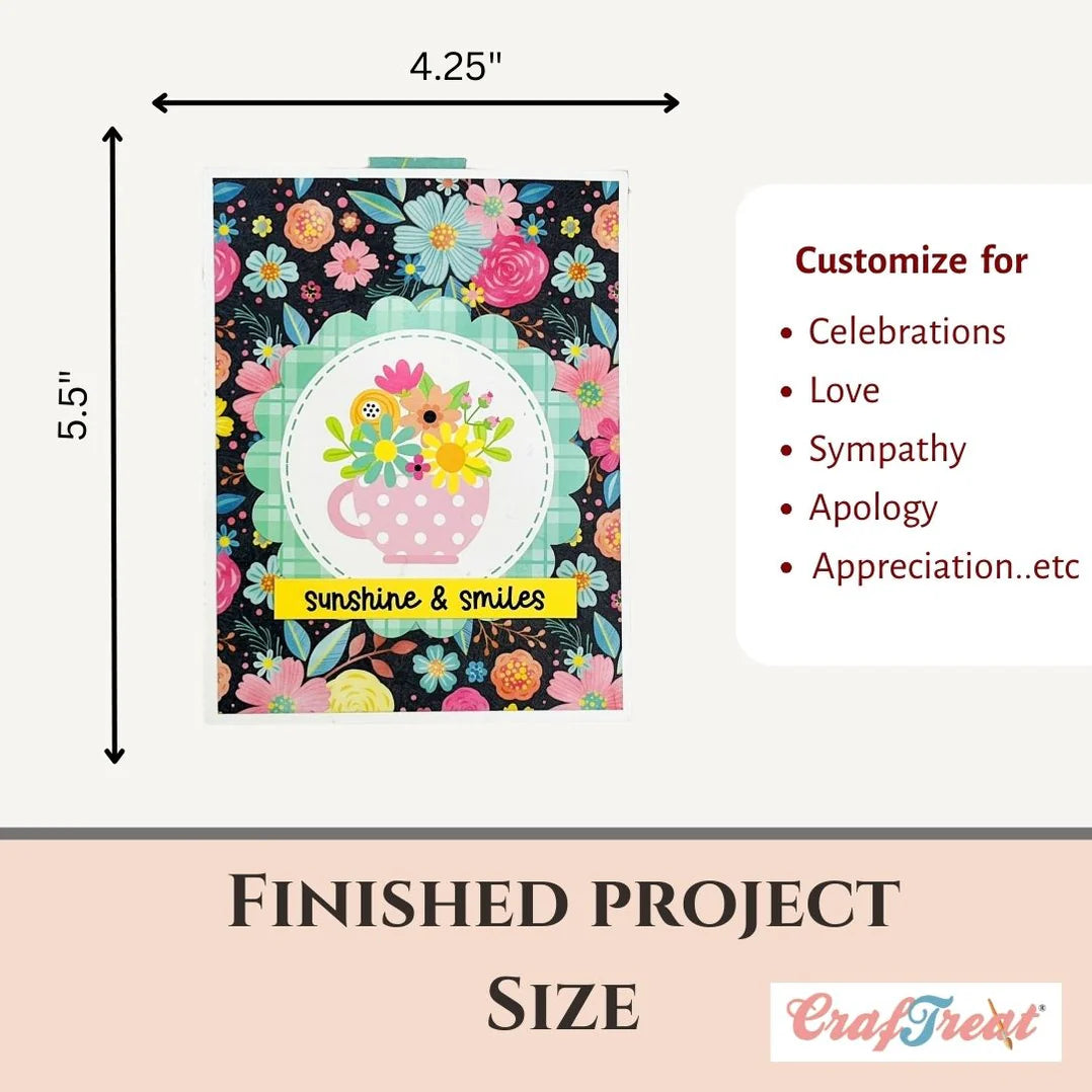 Product packaging with dimensions and customization options on a white background