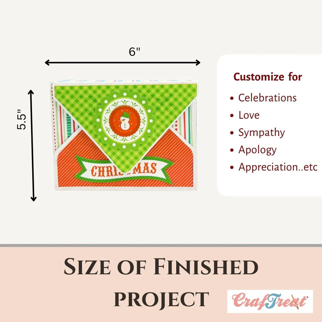 Christmas-themed product with dimensions and customization options on a white background