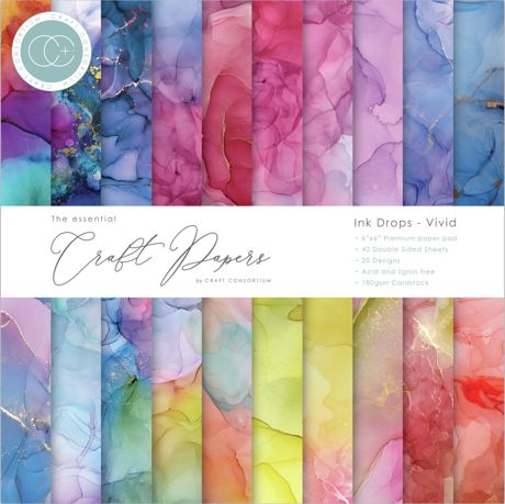 Collection of colorful craft paper pad with alcohol waves