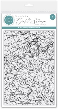 Packaging of Craft Stamps with abstract scribble pattern design by Craft Consortium
