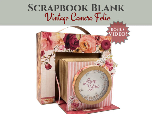 CrafTreat Scrapbook Blank Precut Album Base - Vintage Camera