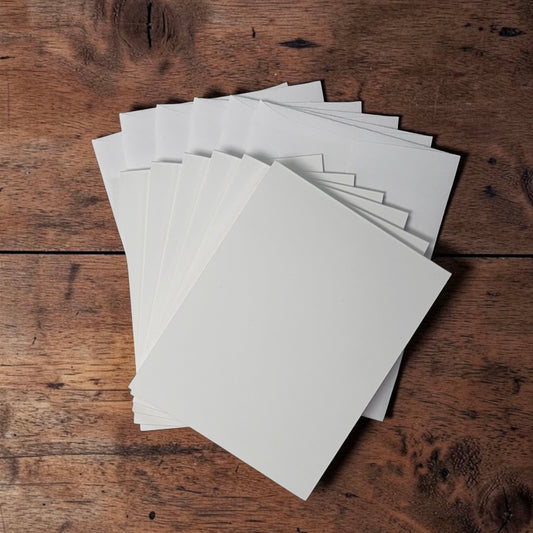 6 A2 white card bases and white envelopes