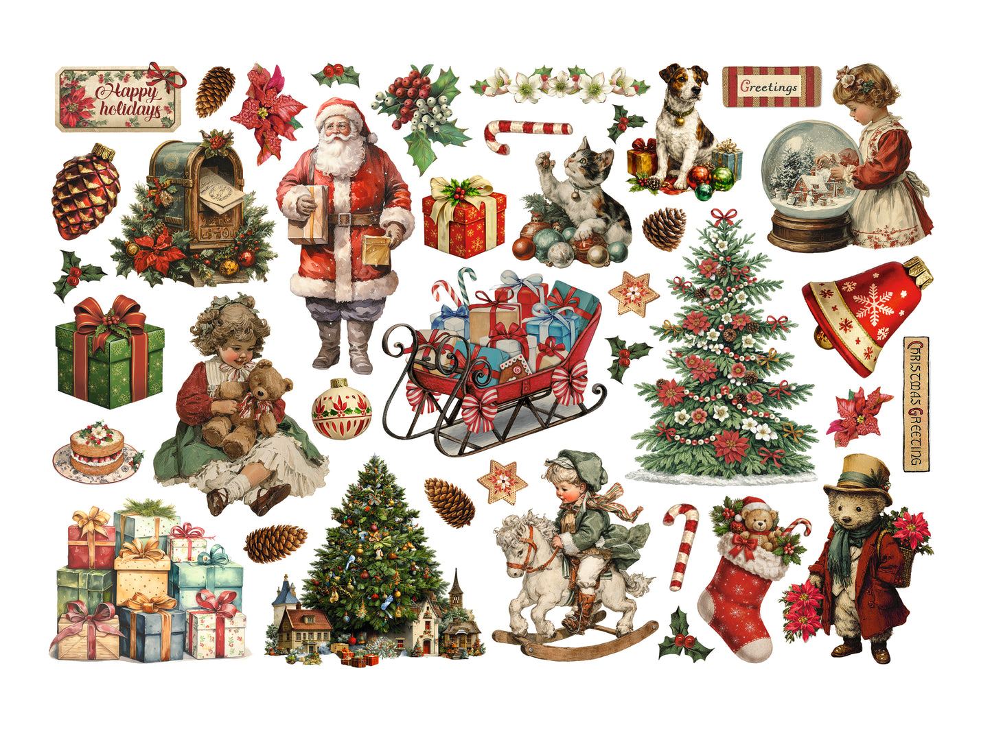 Stamperia Adhesive Ephemera - Classic Christmas