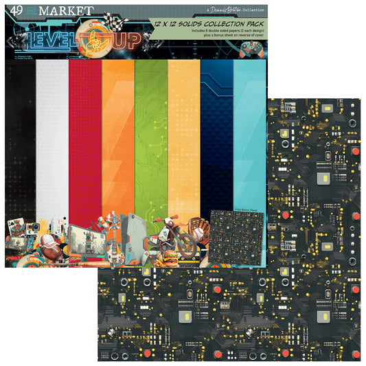 Collection of patterned paper sheets with different designs on a white background