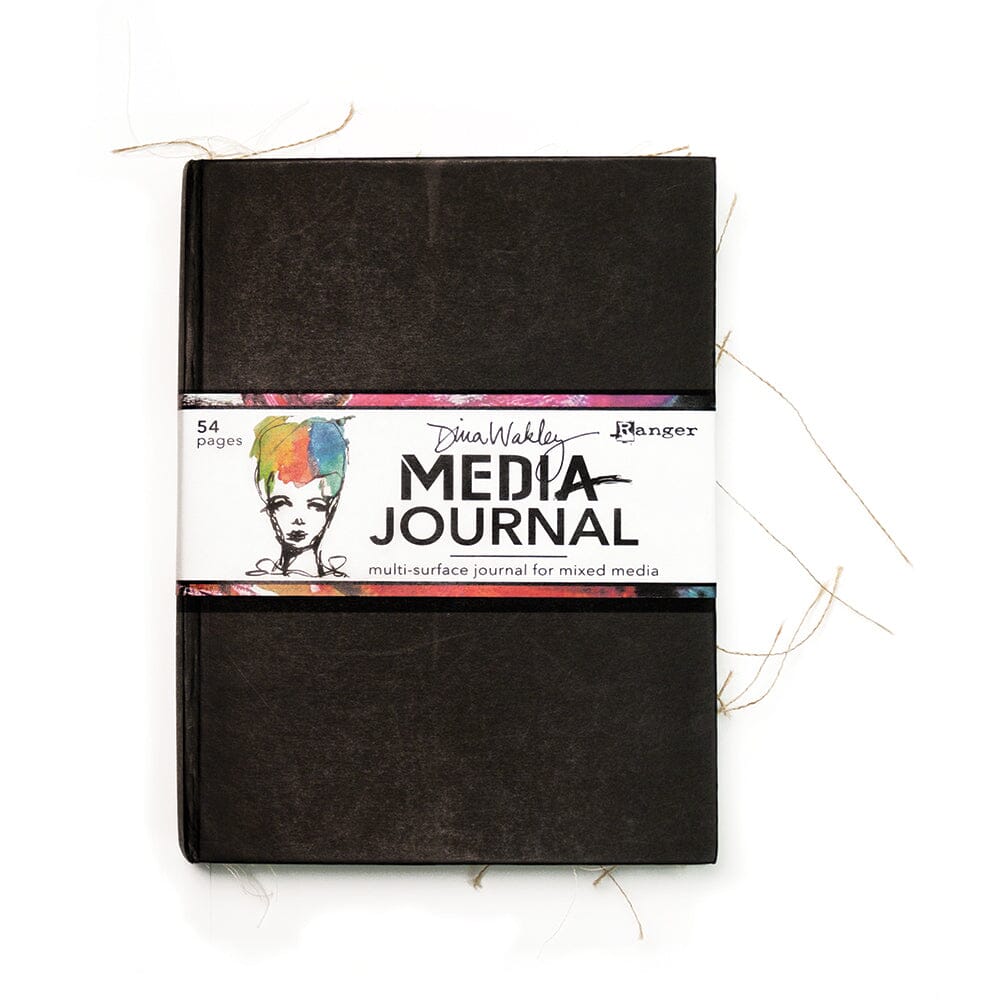 Black media journal with a visible brand label on a white background
