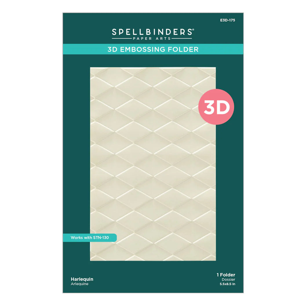Spellbinders 3D embossing folder packaging with embossed pattern on a white background