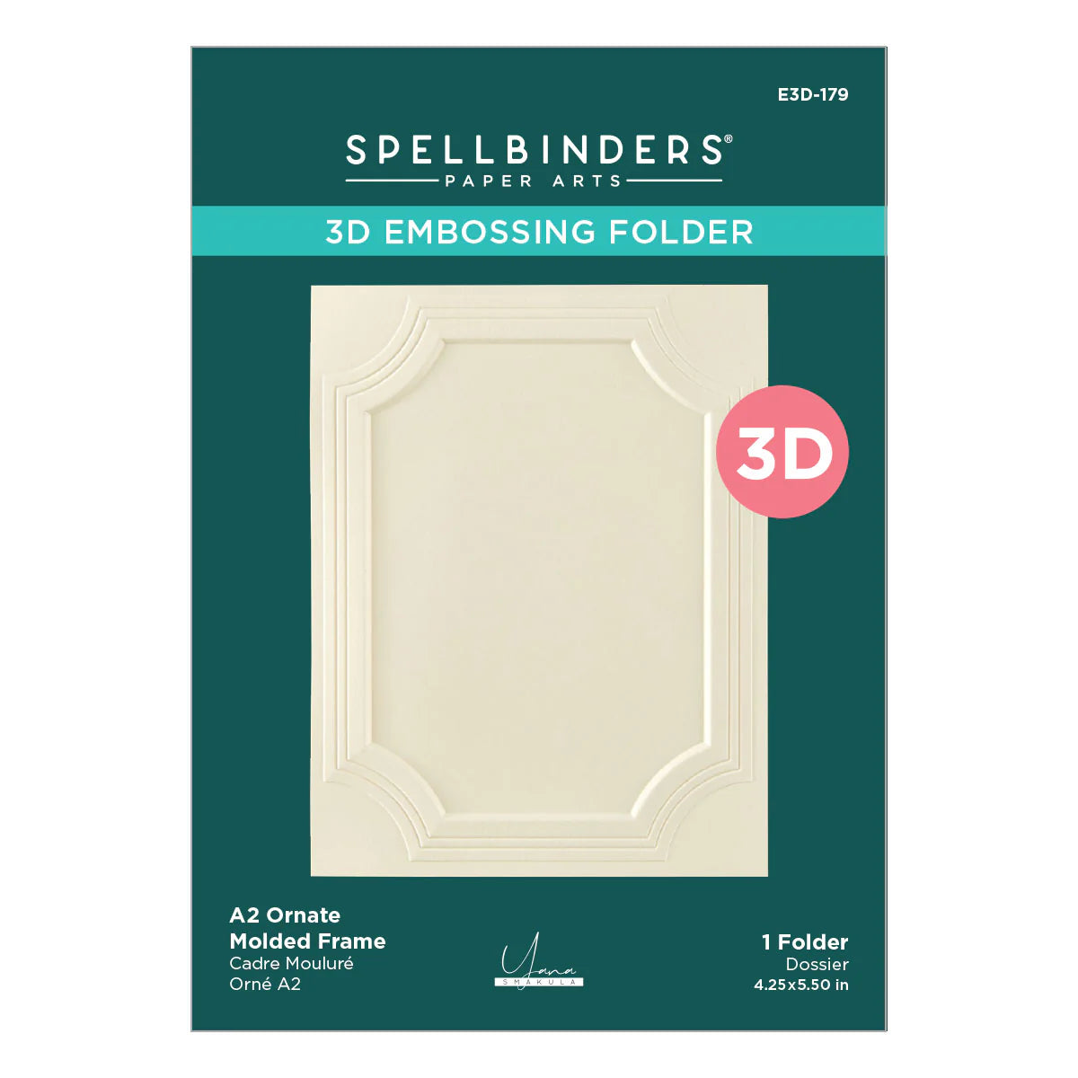 Spellbinders A2 Ornate Molded Frame 3D Embossing Folder