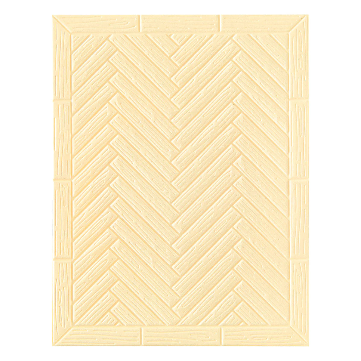 Spellbinders A2 Herringbone Decor 3D embossed cream cardstock with wood plank pattern