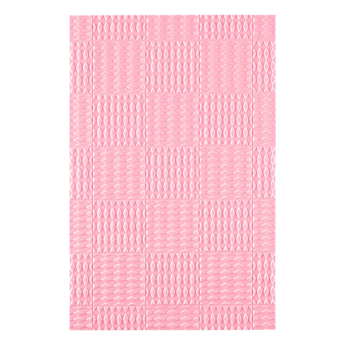 Diamond Blocks 3D embossed pink cardstock with woven diamond pattern