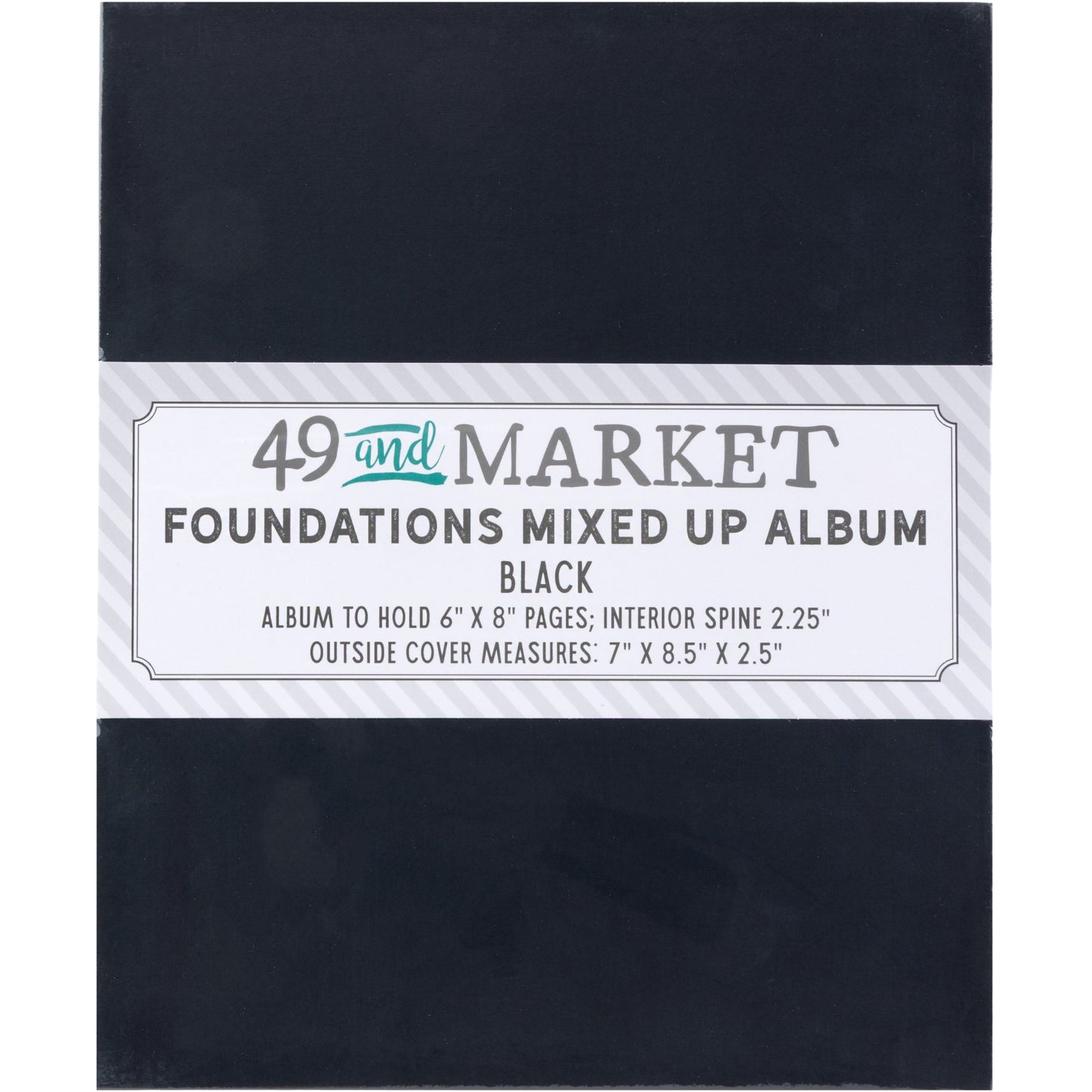 A black foundations mixed-up album by 49 and Market, shown vertically with its white paper label band in the center.