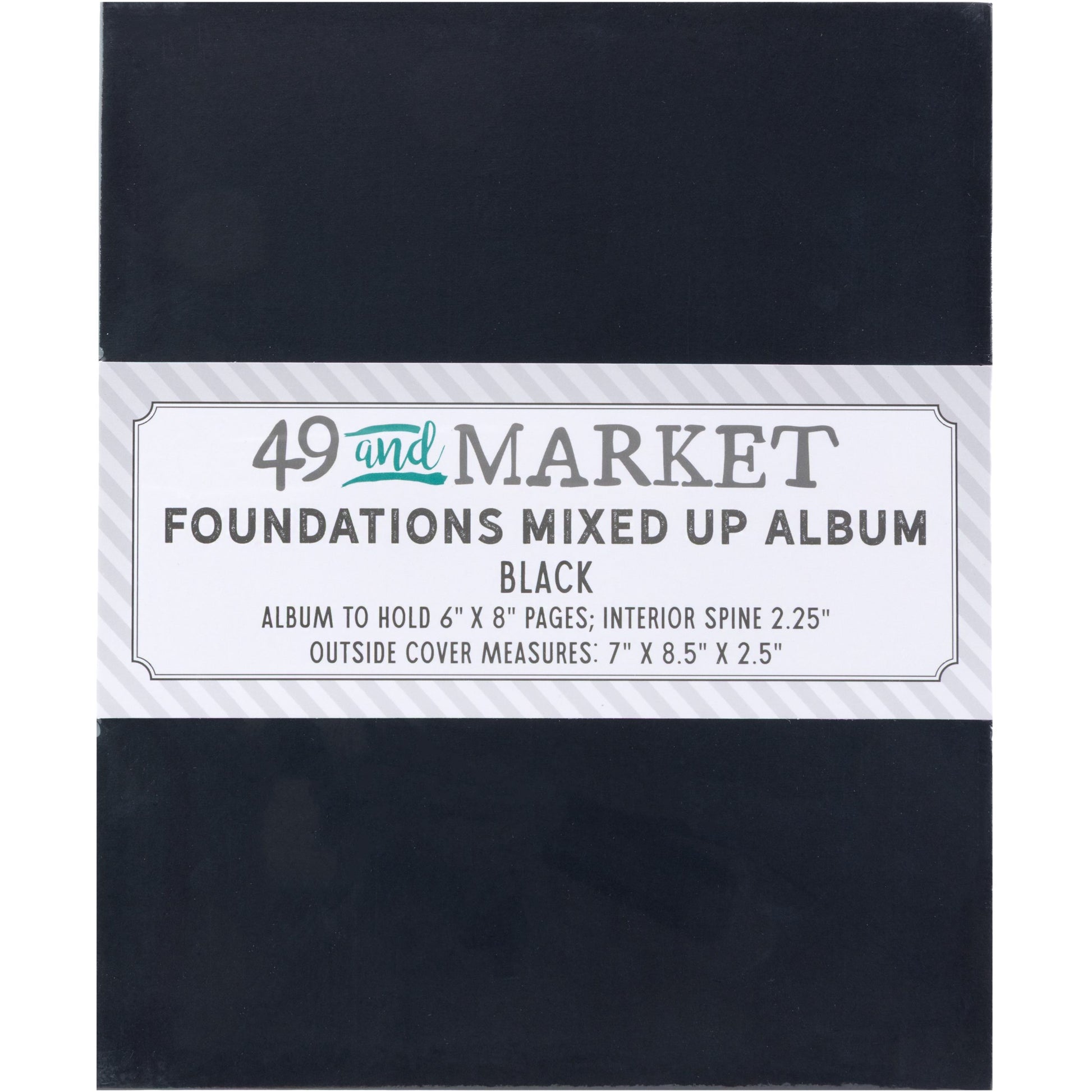 A black foundations mixed-up album by 49 and Market, shown vertically with its white paper label band in the center.