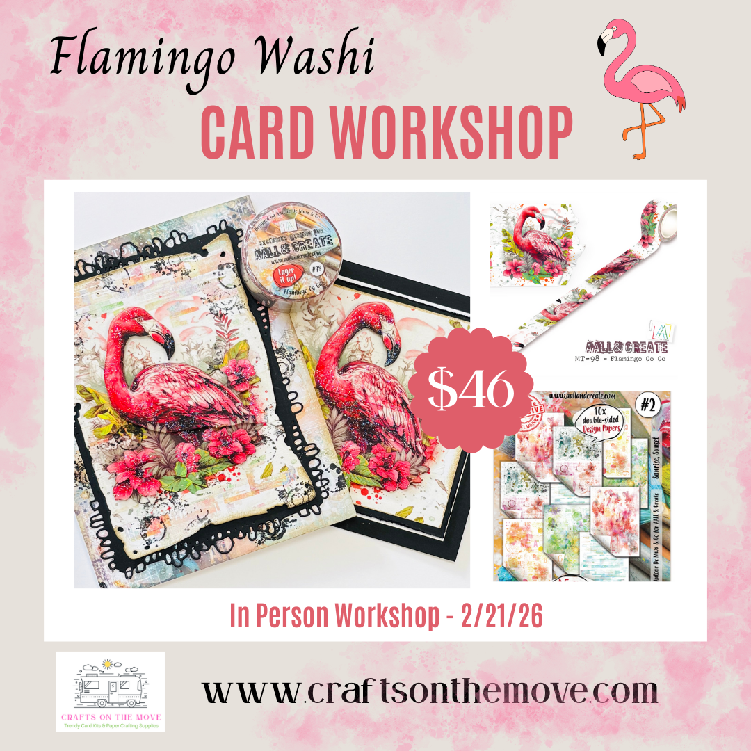 AAll & Create Flamingo Washi Card Workshop