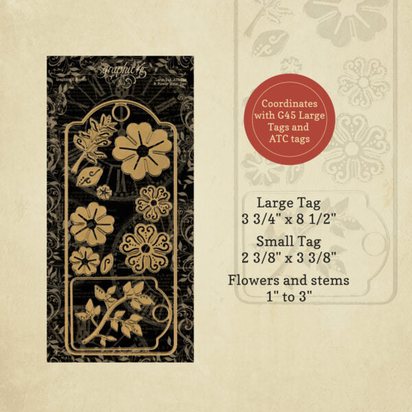 Graphic 45 - Large Tag, ATC Tag, and Flower Dies