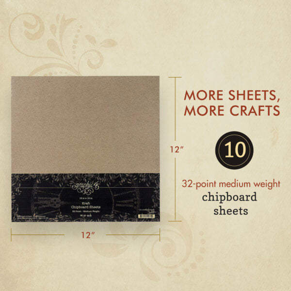 Graphic 45 Kraft 12×12 Chipboard Sheets (10 pack)