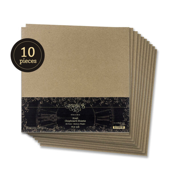 Graphic 45 Kraft 12×12 Chipboard Sheets (10 pack)