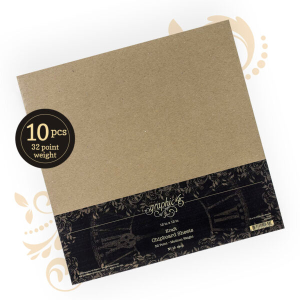 Graphic 45 Kraft 12×12 Chipboard Sheets (10 pack)
