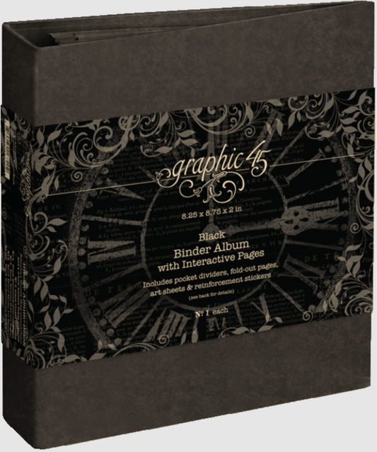 Graphic 45 Binder Album with Interactive Pages - Black