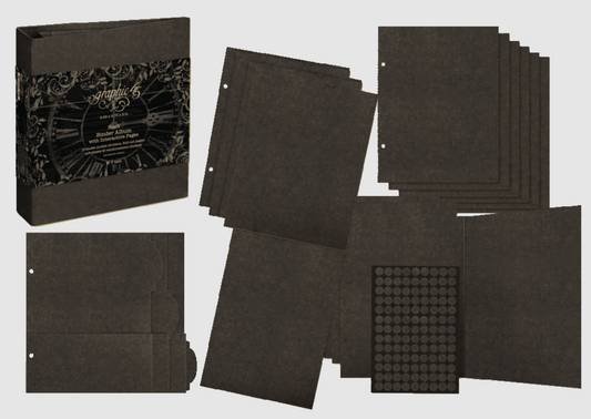 Graphic 45 Binder Album with Interactive Pages - Black