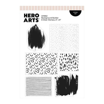 Hero Arts clear stamp set with various black patterns on a white background