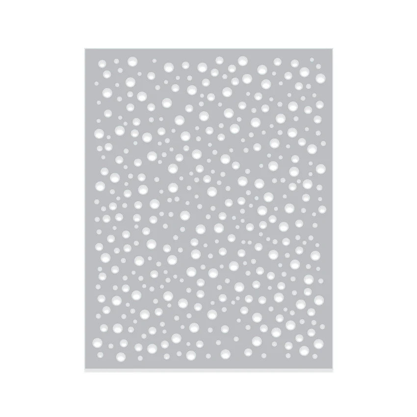 Gray textured paper with white circular patterns on a white background